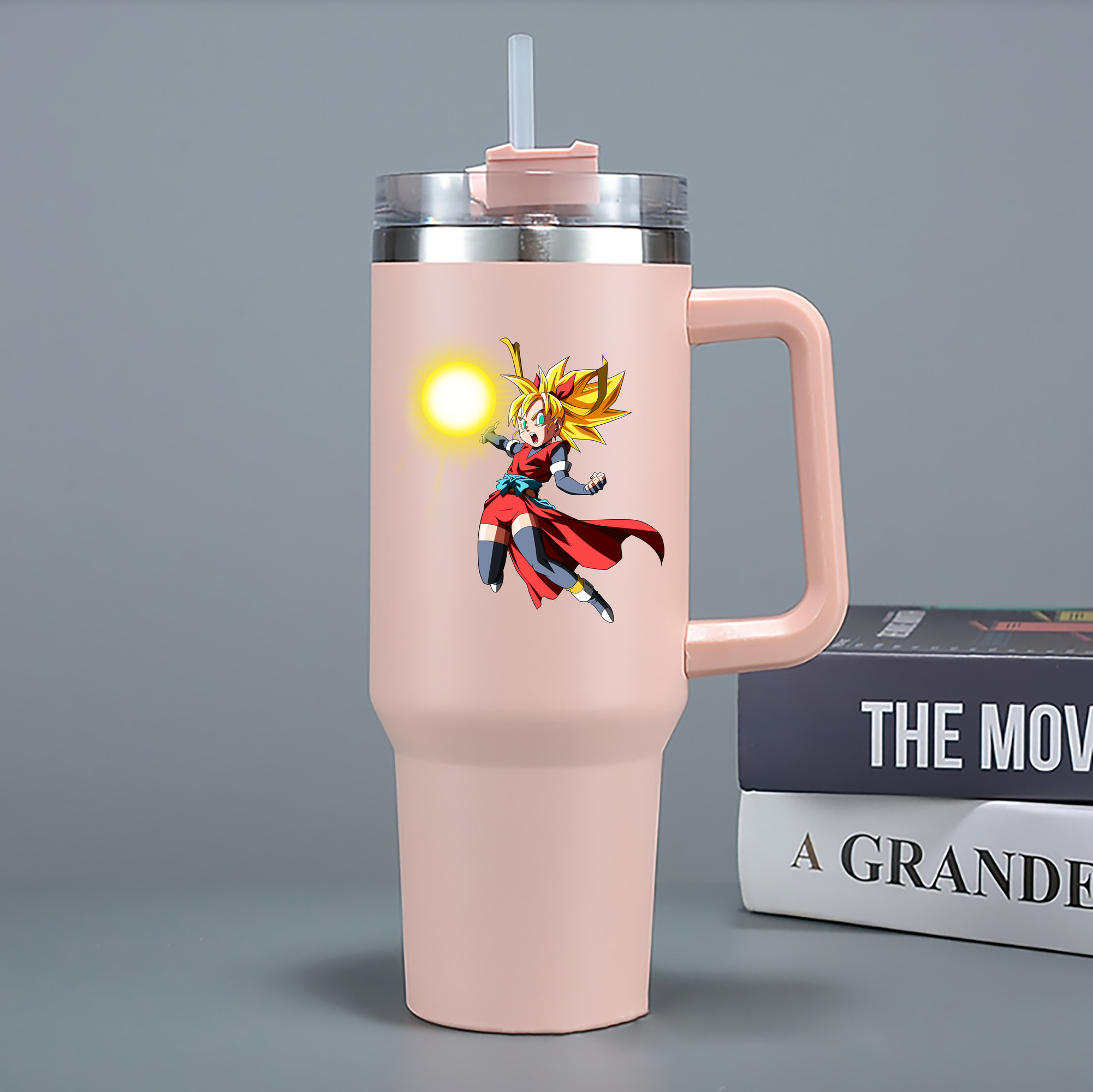 （画像用） ドラゴンボール カリフラ DRAGON BALL Caulifla 1200mL車用タンブラー - クリスタルステッカー（プラスチックストロー付き）